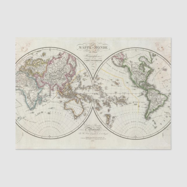 Paris Atlas Map Seidenpapier (Vorderseite)