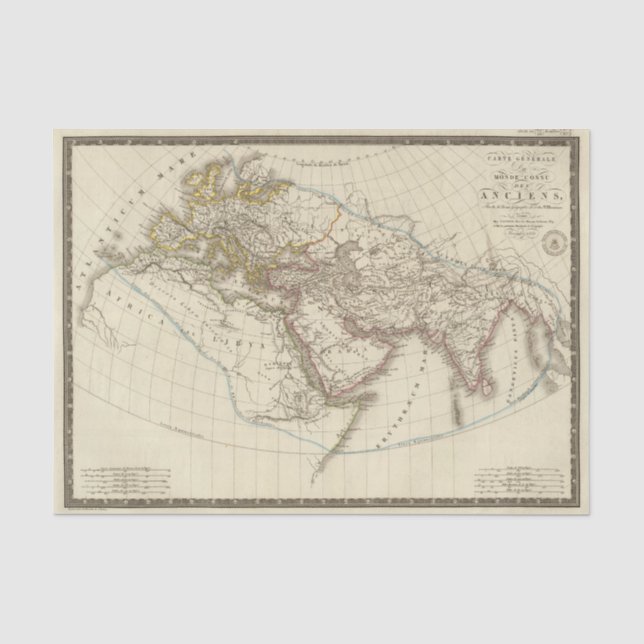 Paris-Atlaskarte Seidenpapier (Vorderseite)