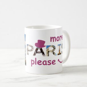 Paris Attraktionen Mehr Paris Bitte rosa Glitzer Kaffeetasse