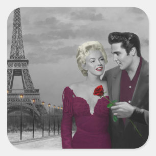 Paris B&W Quadratischer Aufkleber
