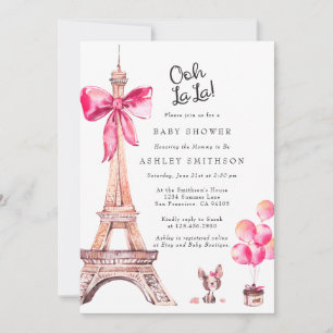 Paris Baby Shower Einladung