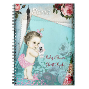 Paris Baby Shower Gästebuch Notizblock