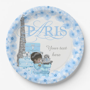 Paris Baby Shower Papier Teller Ethnisch Junge Bab
