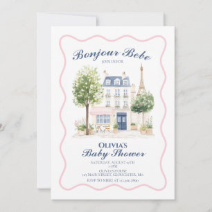 Paris Baby Shower Parisian Café Teeparty Einladung