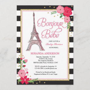 Paris-Babyparty-Einladung/Paris-Einladung Einladung