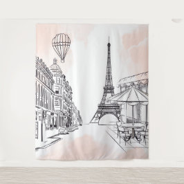 Paris backdrop pink french party banner birthday wandteppich