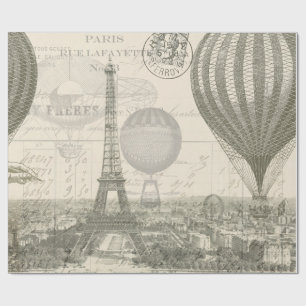 Paris Ballonfahrt Geschenkpapier