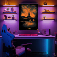 Paris bei Dämmerung - Kohle-Monochrom-Kunst - Eleg