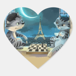 Paris bei den Nachtaufklebern für das klassische H Herz-Aufkleber