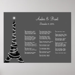 Paris bei Nachtsitzkarte Poster