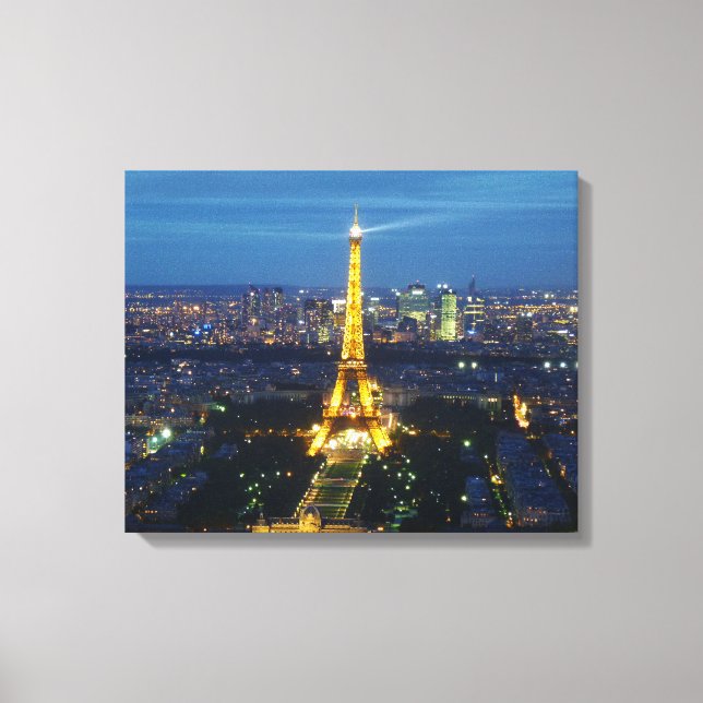 Paris bei Night Aerial Panorama Print Leinwand (Vorderseite)