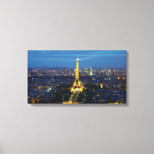 Paris bei Night Aerial Panorama Print Leinwand