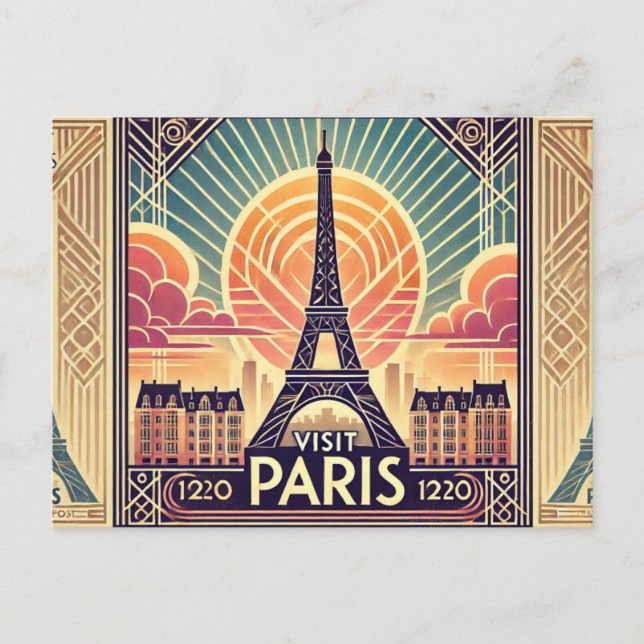 Paris besuchen postkarte (Vorderseite)