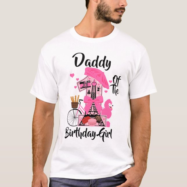 Paris Birthday Girl Daddy | Eiffelturm T-Shirt (Vorderseite)
