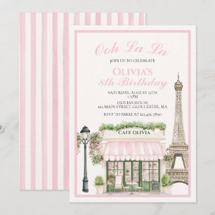 Paris Birthday Pariser Café Einladung