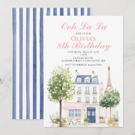 Paris Birthday Pariser Café - Wine Bar Party Einladung