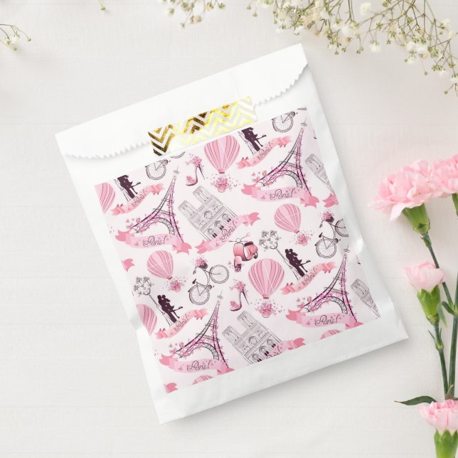 Paris Birthday Shower Party Hochzeitspur Pink Geschenktütchen (Versiegelt)