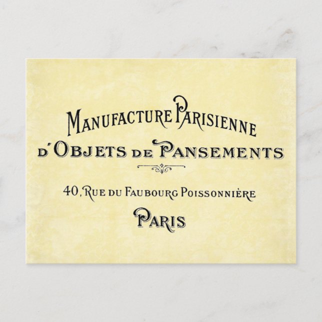 Paris Biz Card Postkarte (Vorderseite)