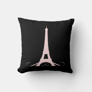 Paris Black and Pink Eiffel Tower Kissen