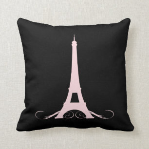 Paris Black and Pink Eiffel Tower Kissen
