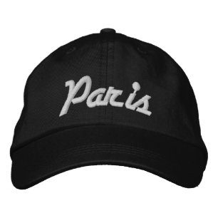 Paris Black and White Bestickte Baseballkappe