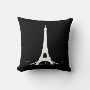 Paris Black and White Eiffel Tower Kissen