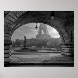 Paris Black & White Print Poster