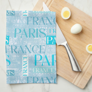 Paris Blau Geschirrtuch