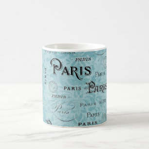 Paris   Blauer Damast Tasse