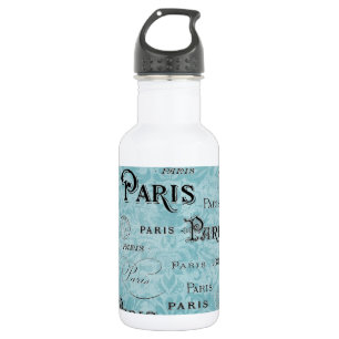 Paris   Blauer Damast Trinkflasche