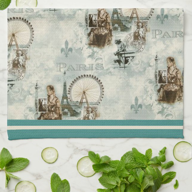 Paris: Bleu Geschirrtuch (Gefaltet)