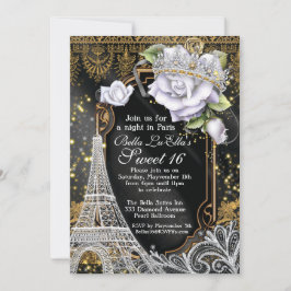 Paris Bling and Diamonds Geburtstagsparty Einladun Einladung