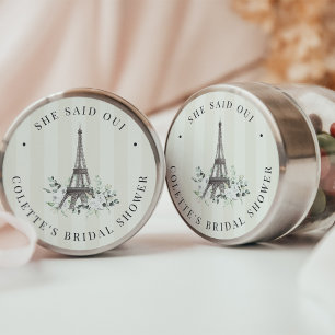 Paris Bloom Blumeneiffel-Brautparty Runder Aufkleber