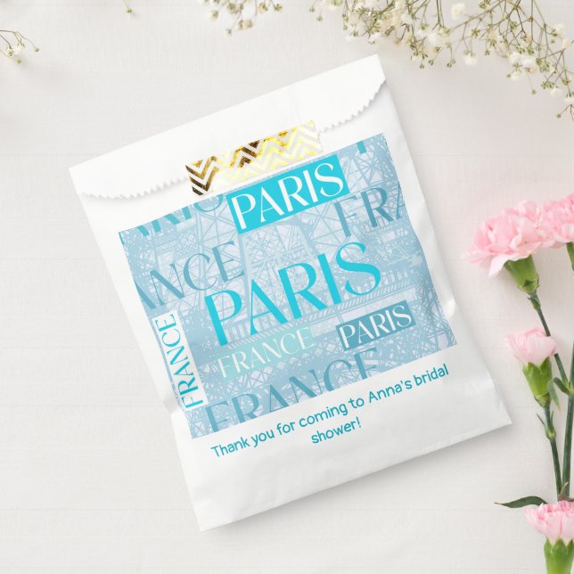 Paris Blue Birthday Party Brautparty Geschenktütchen (Versiegelt)
