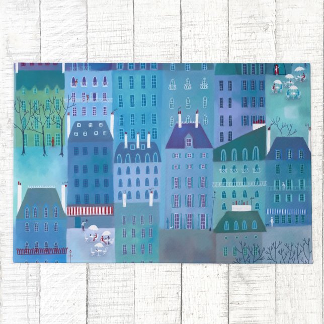 Paris Blue Fußmatte (Paris blues painting art doormat)