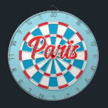 PARIS Blue White und Red bearbeiteter Text Retro Dartscheibe<br><div class="desc">PARIS Blauer weißer und roter bearbeitbarer Text Retro Dart Board. Sehr coole französische Dekoration! Sie können Text editieren, indem Sie die Personalisierungsoption auswählen 🎯 Bitte lass mir, ob Sie weitere Fragen haben und weil Zazzles Kundensupport die Kundenerfahrung bearbeitet, können Sie den Zazzle Kundensupport per Chat, Telefon oder E-Mail erreichen, wie...</div>