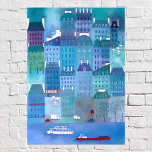 Paris Blues Fotodruck<br><div class="desc">Modernes Stadtbild von Paris im Frühling. Für diejenigen,  die Frankreich und französische Architektur Liebe. Original Kunst von Nic Squirrell</div>