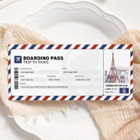 Paris Boarding Pass Reisen Flugzeug Geschenkgutsch