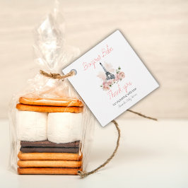 Paris Bonjour Bebe Parisian Floral Baby Shower Geschenkanhänger