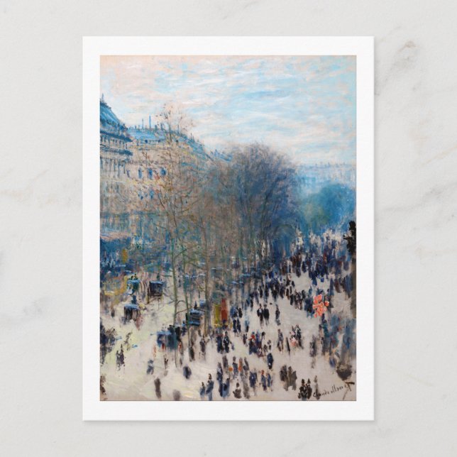 Paris Boulevard, Claude Monet Postkarte (Vorderseite)