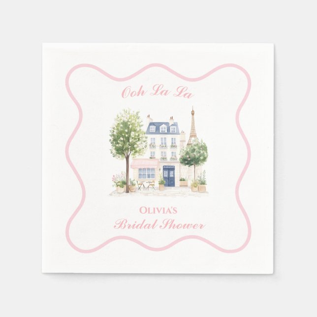 Paris Bridal Shower Parisian Cafe Serviette (Vorderseite)