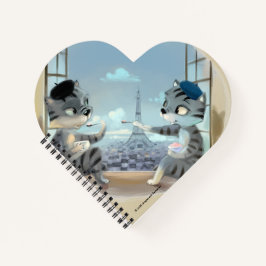Paris by Day Heart Shaped Notebook (Verschiedene) Notizbuch