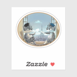 Paris by Day Oval Vinyl Sticker (verschiedene Größ