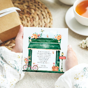 Paris Cafe Boulangerie Watercolor Babydusche Thai Dankeskarte