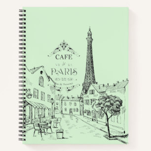 Paris Café-Notebook Notizbuch