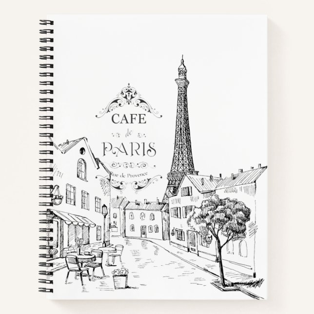Paris Café Notizbuch (Vorderseite)