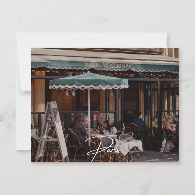 Paris Cafe (Paris) Einladung (Vorderseite)