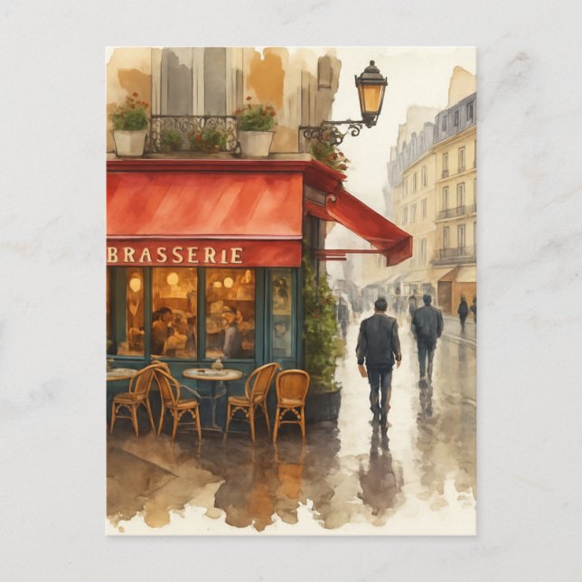 Paris Café Postkarte (Vorderseite)