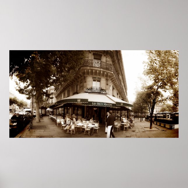 Paris Cafe Scene (I) - Panorama Poster (Vorne)