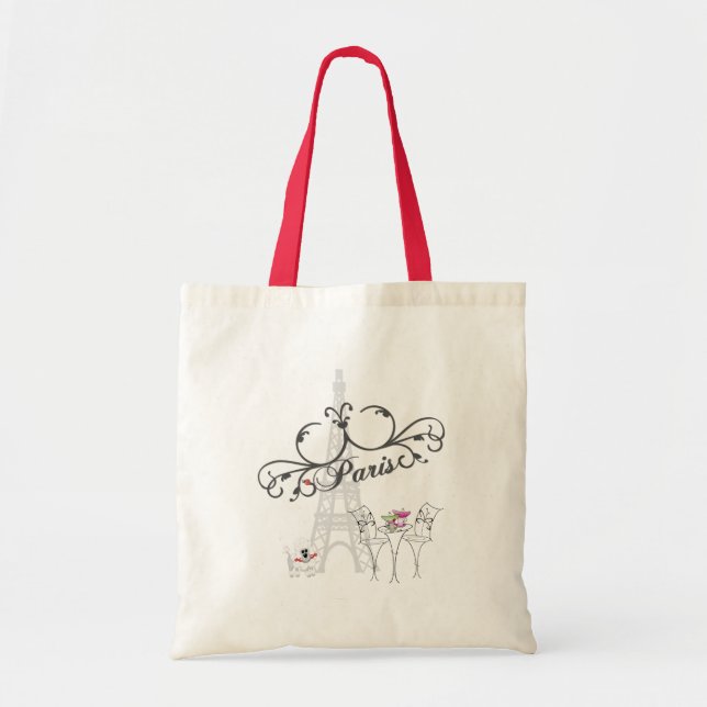 Paris Café Tote Bag Tragetasche (Vorne)